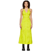 가니 GANNI Yellow Criss-Cross Maxi Dress 231144F055001