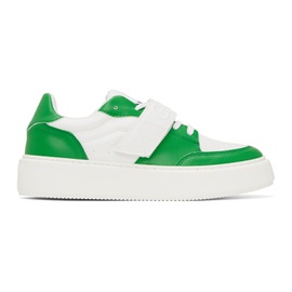 가니 GANNI Green & White Sporty Sneakers 231144F128000