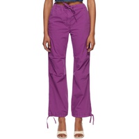가니 GANNI Purple Drawstring Trousers 232144F087001