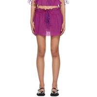 가니 GANNI Purple Drawstring Miniskirt 231144F090009