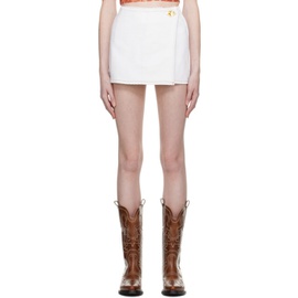 가니 GANNI White Wrap Miniskirt 231144F090007