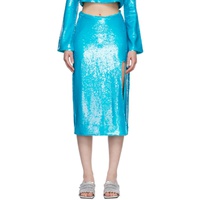 가니 GANNI Blue Sequins Midi Skirt 231144F092012