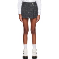 가니 GANNI Gray Wrap Miniskirt 231144F090002
