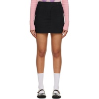 가니 GANNI Black Stripe Miniskirt 231144F090004