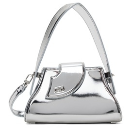 GCDS Silver Comma Mirror Small Top Handle Bag 241308F046027