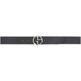 조르지오 아르마니 Giorgio Armani Black Logo Reversible Belt 241262M131000