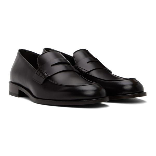 아르마니 조르지오 아르마니 Giorgio Armani Black Leather Loafers 241262M231002