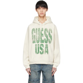 GUESS USA 오프화이트 Off-White Printed Hoodie 232603M202001