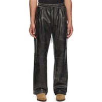 GUESS USA Black Drawstring Leather Pants 241603M189002