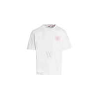 GCDS White Surfing Wirdo Print Cotton Jersey T-Shirt SS23M130653-01