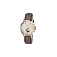 Gevril MEN'S Mulberry Open Heart Leather Silver Dial 9602