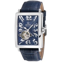 Gevril MEN'S Avenue of Americas Intravedere Leather Blue (Open Heart) Dial Watch 5072-1