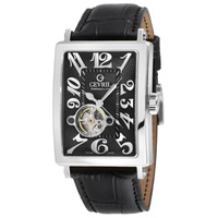 Gevril MEN'S Avenue of Americas Intravedere Leather Black (Open Heart) Dial Watch 5071-2