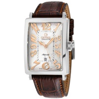 Gevril MEN'S Avenue of Americas Genuine Leather White Dial Watch 15000-7