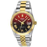 Gevril MEN'S West Village Fusion Elite Stainless Steel Red Dial Watch 48960B