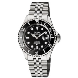 Gevril MEN'S Wall Street Stainless Steel Black Dial Watch 4850B