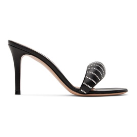 지안비토 로시 Gianvito Rossi Black Bijoux Crystal Heeled Sandals 232090F125009