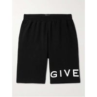 지방시 GIVENCHY Wide-Leg Logo-Embroidered Cotton-Jersey Shorts 43769801095996247