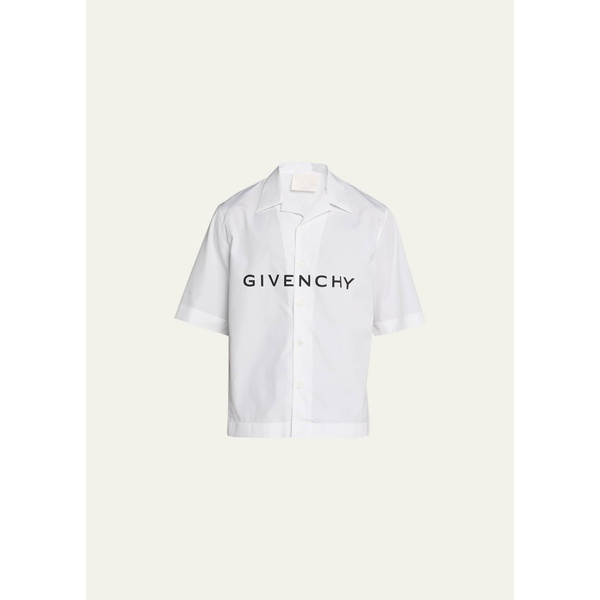 지방시 지방시 Givenchy Mens Boxy-Fit Logo Camp Shirt 4445281