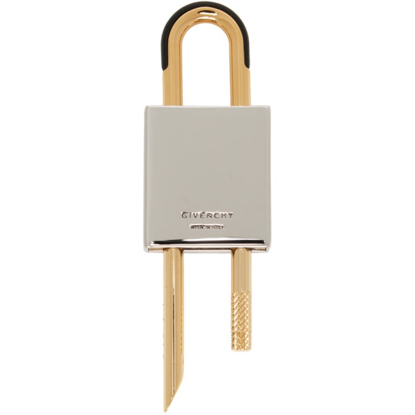 지방시 지방시 Givenchy Gold & Silver Small 4G Padlock Keychain 232278M148000