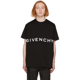 지방시 Givenchy Black 4G Embroidered Oversized T-Shirt 221278M213003