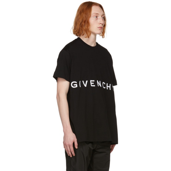 지방시 지방시 Givenchy Black 4G Embroidered Oversized T-Shirt 221278M213003
