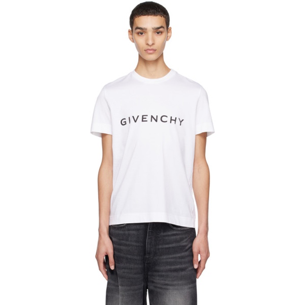 지방시 지방시 Givenchy White Archetype T-Shirt 231278M213012