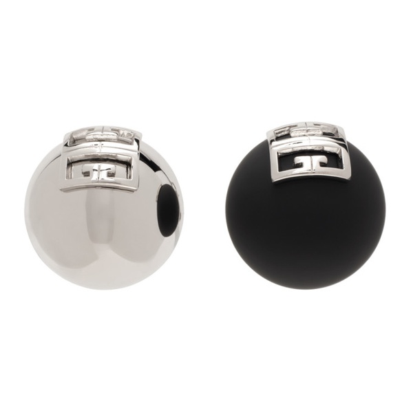지방시 지방시 Givenchy Silver & Black 4G Earrings 222278F022012