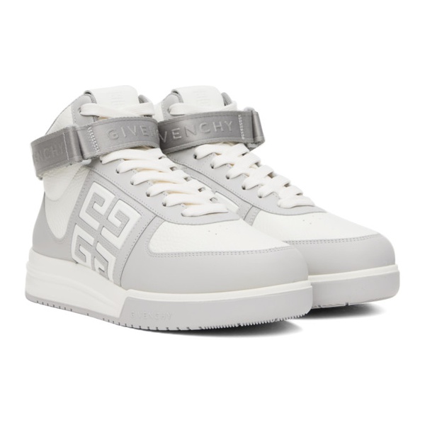 지방시 지방시 Givenchy White & Gray G4 Sneakers 232278M236000
