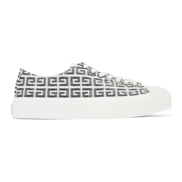 지방시 지방시 Givenchy Black & White 4G Jacquard City Sneakers 221278M237034