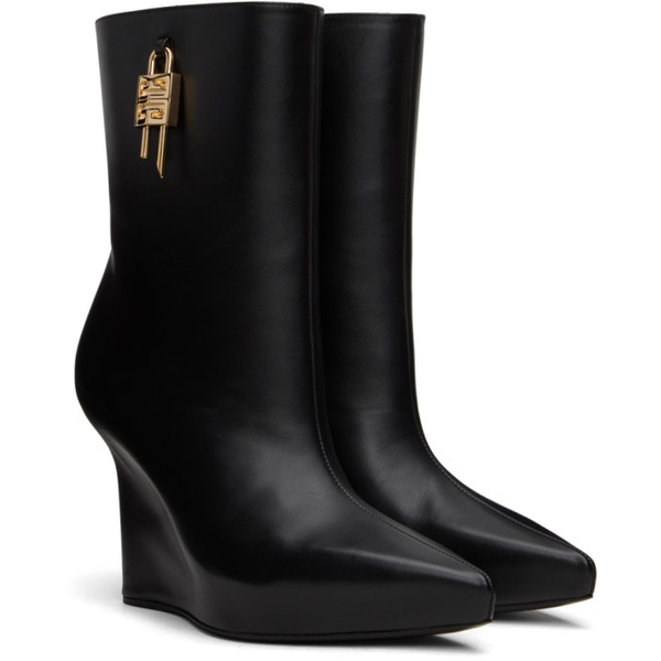 지방시 지방시 Givenchy Black G-Lock Ankle Boots 231278F113002