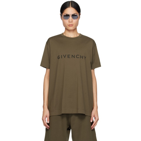 지방시 지방시 Givenchy Khaki Archetype T-Shirt 241278M213020