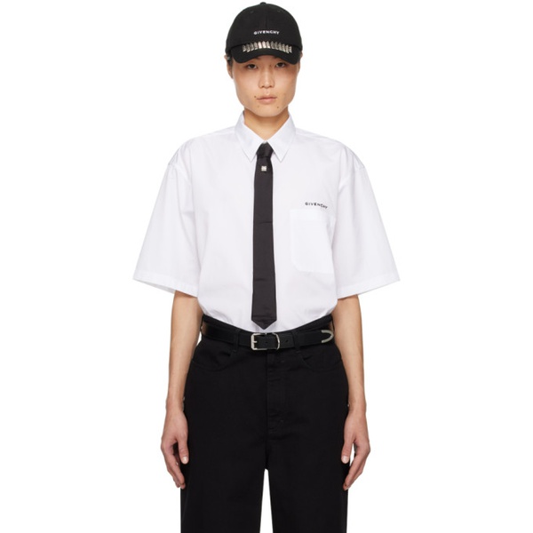지방시 지방시 Givenchy White Spread Collar Shirt 241278M192008