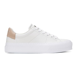 지방시 Givenchy White & Beige City Sport Sneakers 241278F128005