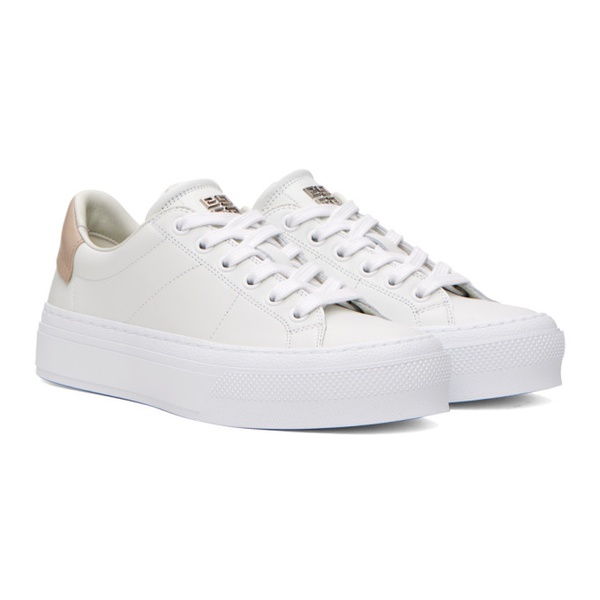 지방시 지방시 Givenchy White & Beige City Sport Sneakers 241278F128005