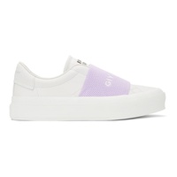 지방시 Givenchy White & Purple City Sport Sneakers 221278F128020