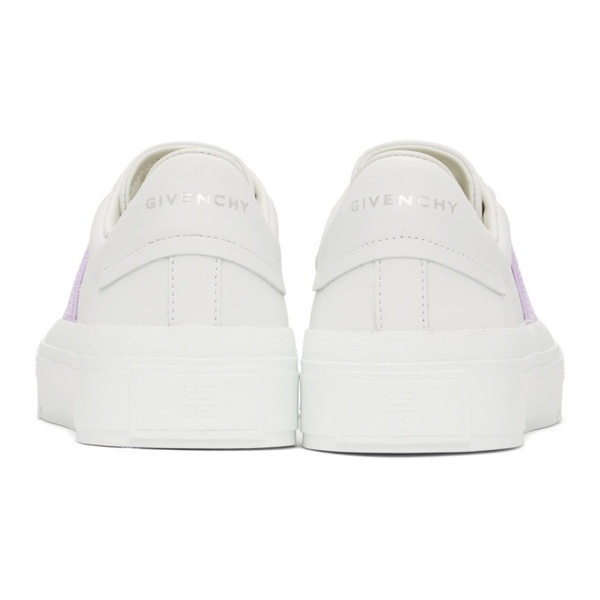 지방시 지방시 Givenchy White & Purple City Sport Sneakers 221278F128020