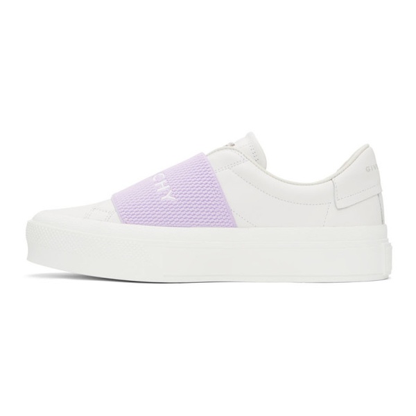 지방시 지방시 Givenchy White & Purple City Sport Sneakers 221278F128020