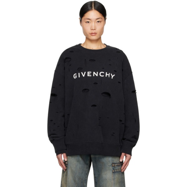 지방시 지방시 Givenchy Black Cutout Sweatshirt 241278M204003