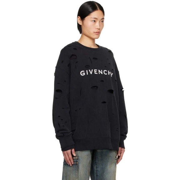 지방시 지방시 Givenchy Black Cutout Sweatshirt 241278M204003