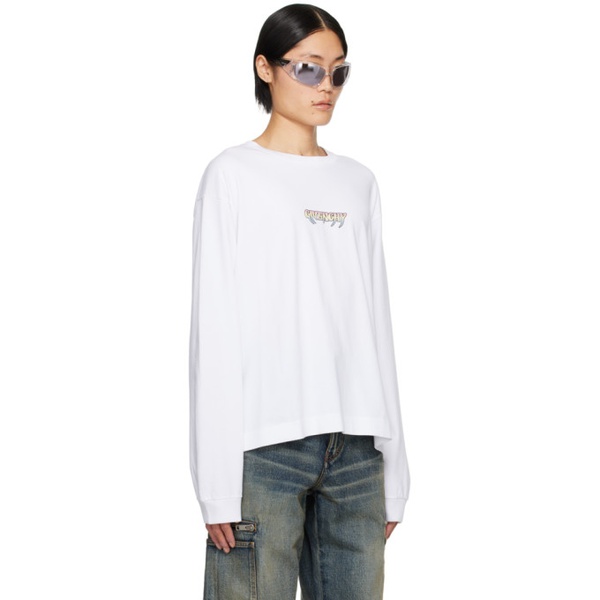지방시 지방시 Givenchy White Bonded Long Sleeve T-Shirt 241278M213004