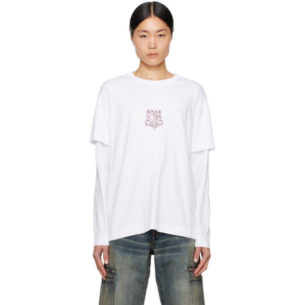 지방시 지방시 Givenchy White Layered Long Sleeve T-Shirt 241278M213008