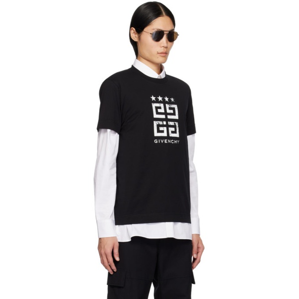 지방시 지방시 Givenchy Black 4G Stars T-Shirt 241278M213035