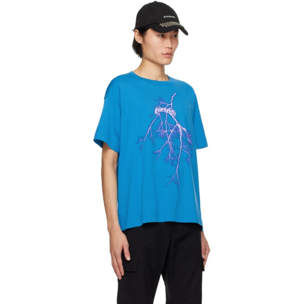 지방시 지방시 Givenchy Blue Graphic T-Shirt 241278M213003