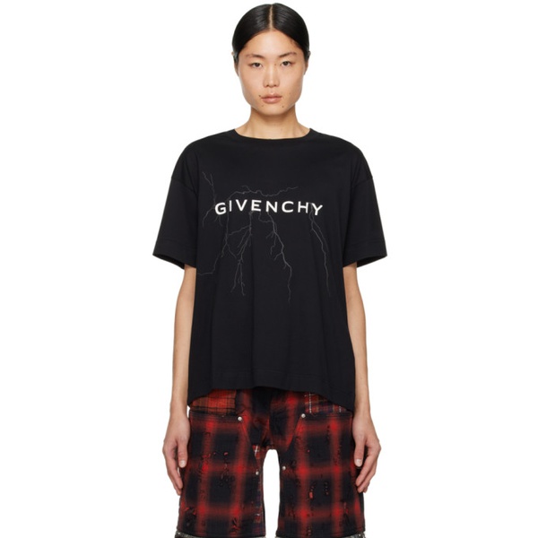 지방시 지방시 Givenchy Black Boxy T-Shirt 241278M213005