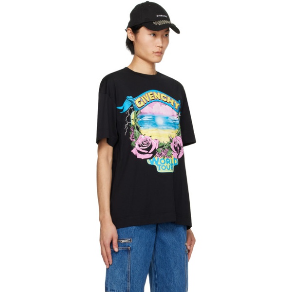 지방시 지방시 Givenchy Black Printed T-Shirt 241278M213006