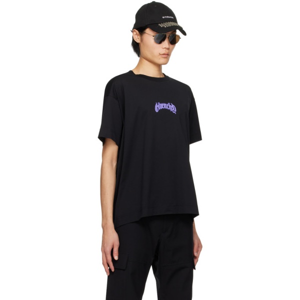 지방시 지방시 Givenchy Black Bonded T-Shirt 241278M213010