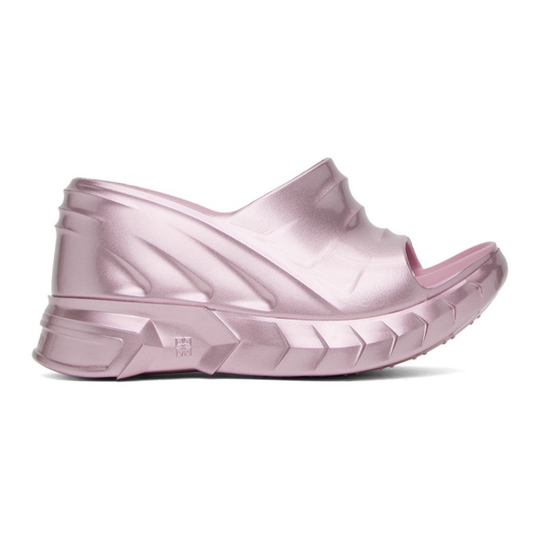 지방시 지방시 Givenchy Pink Marshmallow Wedge Sandals 241278F125002