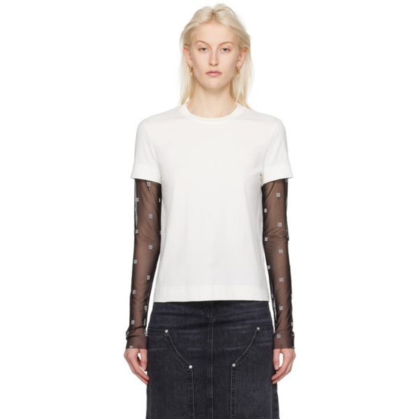지방시 지방시 Givenchy White & Black Layered Long Sleeve T-Shirt 241278F110000