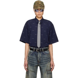 지방시 Givenchy Navy Striped Shirt 241278M192011